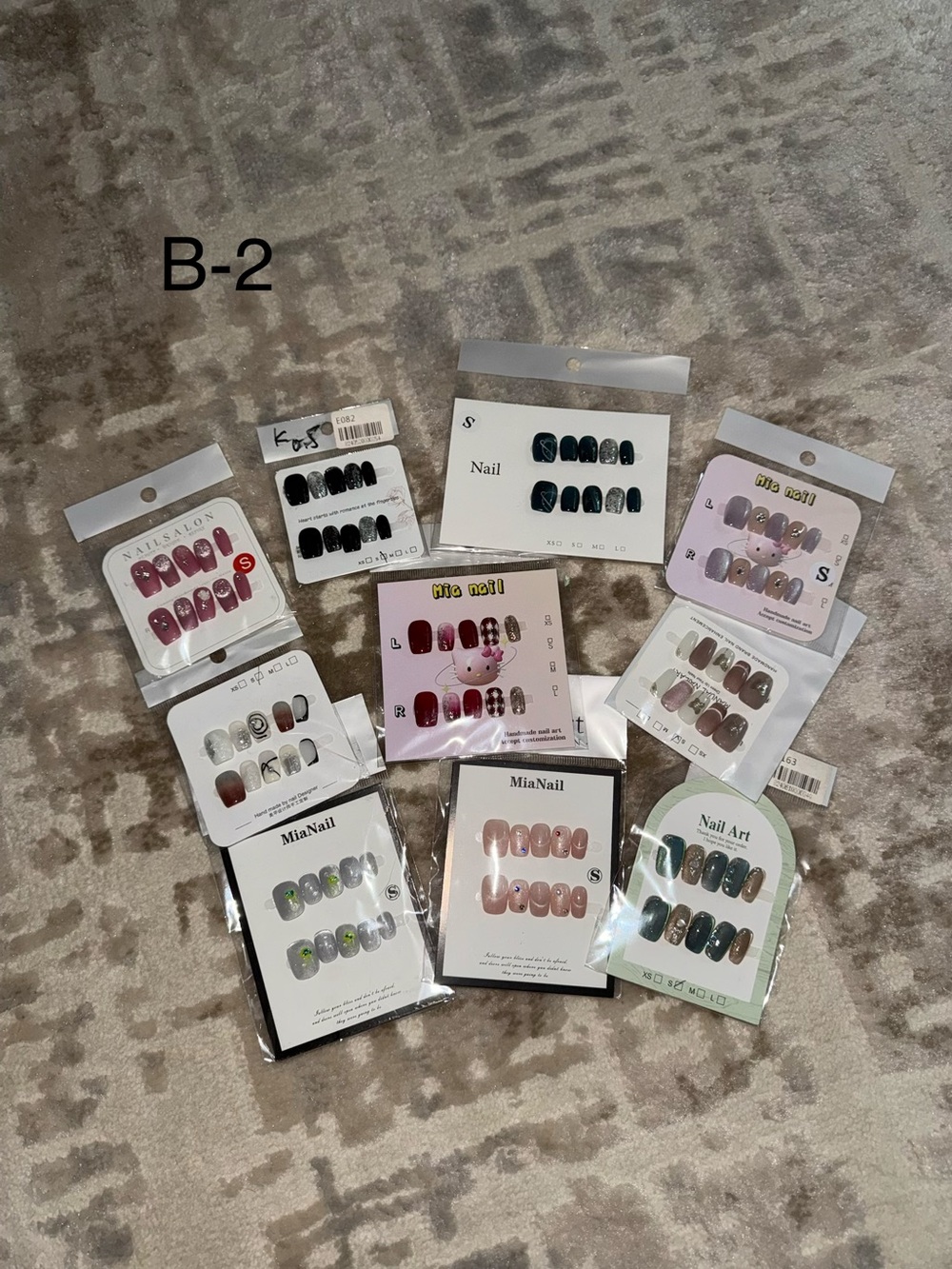 MiaNail Press-On Nails - Assorted Pink, Red, Black & Neutral Styles